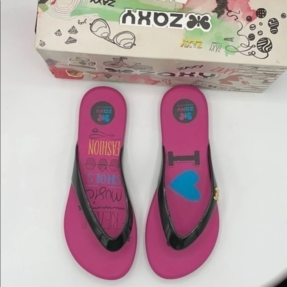 ZAXY Black & Pink intense flip flops